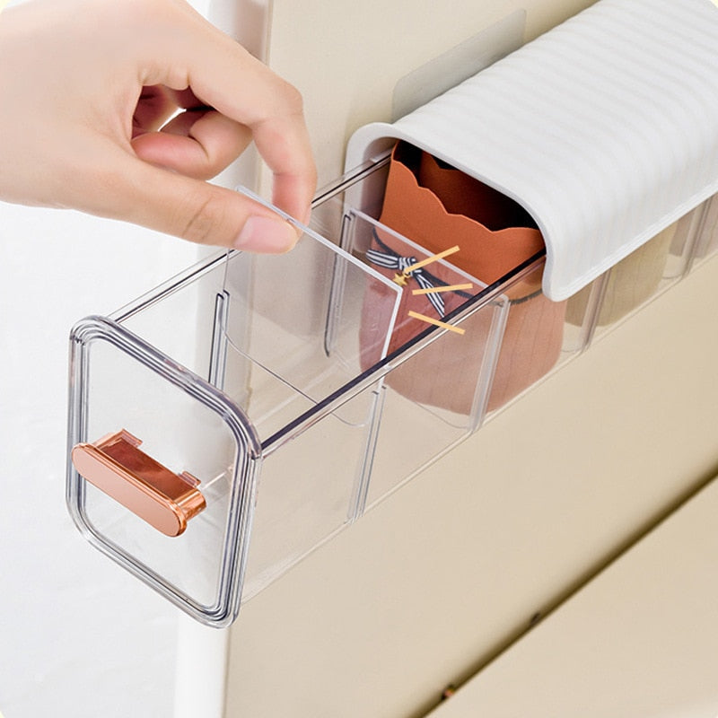 Wall Hanging 6 Grids Transparent Underwear Panties Storage Box