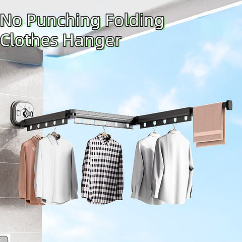 Retractable Drying Hanger Suction Cups Wall Mounted