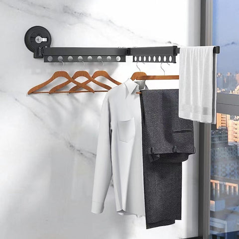 Retractable Drying Hanger Suction Cups Wall Mounted